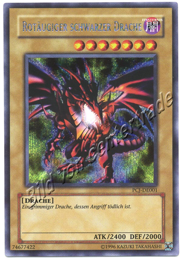 YU GI OH ROTÄUGIGER SCHWARZER DRACHE PCJ SECRET RARE   